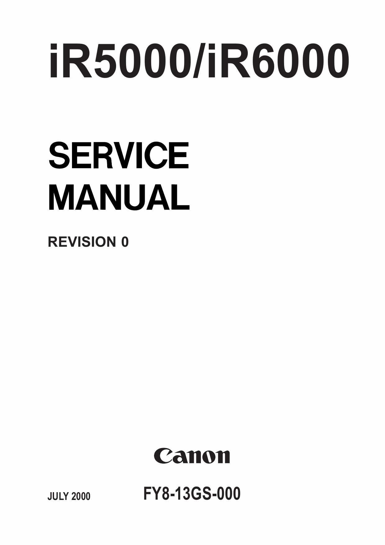 Canon imageRUNNER iR-5000 6000 Parts and Service Manual-1